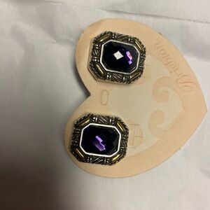 Brighton earrings amethyst new with tin